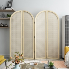 ширма 藤编屏风简约家用客厅卧室遮挡隔断办公室酒店民宿玄关可移动折屏