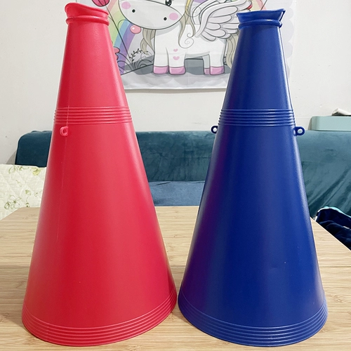 Пластиковый очень большой мегафон, школьный микрофон, игрушка