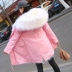 Sao lông áo Chu Dongyu với cùng một mô hình con cáo lông lót siêu lớn cổ áo lông thú lông thú lớn quần áo pie trùm đầu