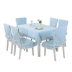 Ăn uống ghế đệm kẻ sọc phù hợp đơn giản mục vụ lanh gia dụng tấm vải liệm Trung Quốc ghế bàn ăn Continental khăn trải bàn hình chữ nhật - Khăn trải bàn