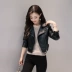 Phụ nữ da nhỏ của áo khoác ngắn Hàn Quốc Slim mỏng của phụ nữ áo khoác da giả da cừu cao eo siêu ngắn áo khoác