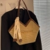 Túi dệt bằng rơm túi xách sức chứa lớn mùa hè túi nữ thiết kế túi đeo vai túi tote dệt phù hợp 