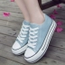 2017 trắng hoang dã low cut nền tảng giày vải nữ sinh viên phẳng giày thường nữ Hàn Quốc phiên bản Harajuku ulzzang giày yonex chính hãng Plimsolls