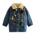 Quần áo denim dày cho bé 2018 mùa đông mới cho bé gái Quần áo trẻ em cộng với áo khoác nhung nhung wt-8120