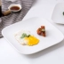 Hua Khánh Steak tấm Phong cách châu Âu trắng sáng tạo tấm vuông tấm phẳng hộ gia đình gốm sứ bộ đồ ăn phương Tây - Đồ ăn tối