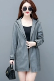 Весенняя осенняя длинная куртка, модная толстовка с капюшоном, средней длины, в корейском стиле