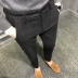 Mùa thu đông quần âu nam đẹp trai hoang dã chân thon quần rắn màu quần nam quần nam xu hướng Hàn Quốc dày - 3/4 Jeans