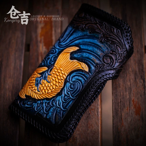 Длинный бумажник подходит для мужчин и женщин с молнией, кожаная маленькая сумка клатч, из натуральной кожи