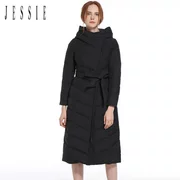 JESSIE Jesse 2017 mùa thu đông mới cổ áo mới trùm đầu phần dài ấm áp áo khoác mỏng xuống JVDSWY18 ~ - Thể thao xuống áo khoác