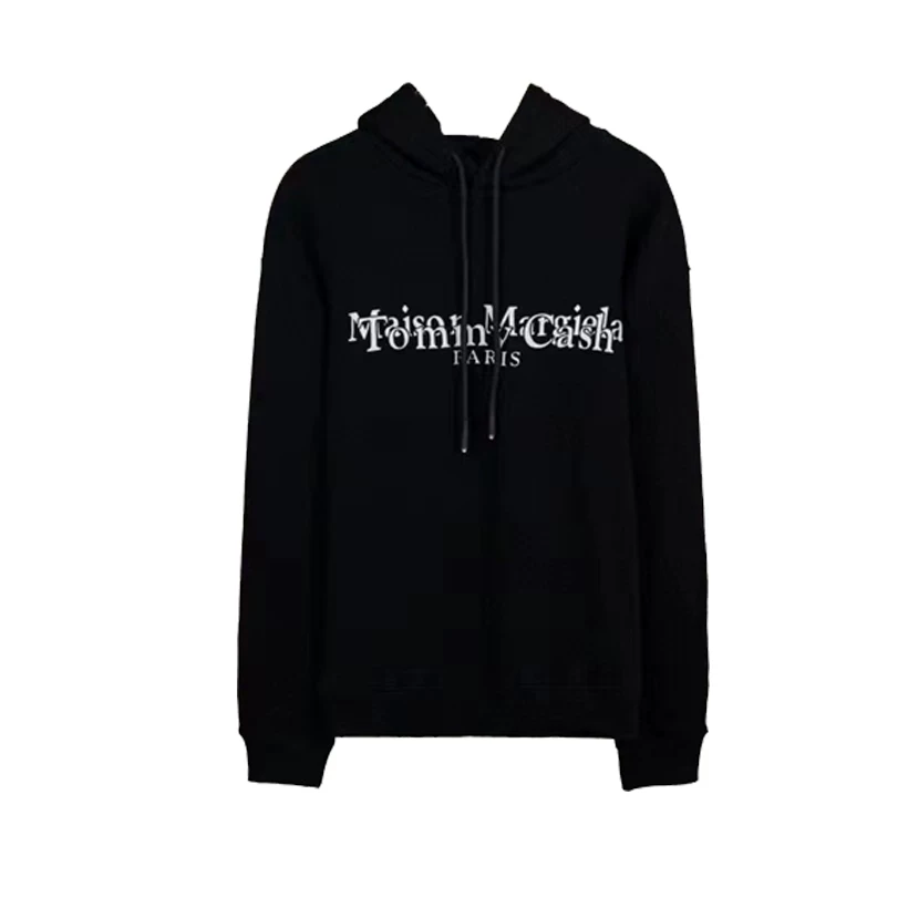Та же модель Wang Hexuan MM6 Magramra Magram's отражающий печатный инвертированный вышивкой буква худи цифровой охранный наряд пара свободного кроя
