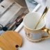 Châu Âu xương cốc cốc trà đen thời trang sáng tạo đơn giản gốm sữa cốc cà phê nhà có nắp - Tách bình giữ nhiệt lock and lock Tách