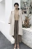 Mùa thu retro phiên bản Hàn Quốc của ve áo lỏng phần dài khí chất rắn màu áo len nữ dày ấm áp áo khoác giản dị