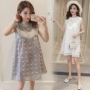 Bà bầu mùa hè 2019 phiên bản Hàn Quốc mới của những chiếc váy voan không tay thủy triều mẹ rộng kích cỡ dài cho bà bầu - Áo thai sản shop bầu đẹp