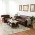 phòng sáp dầu sofa da da sống retro nông thôn Mỹ một Da Mỹ lớp nhỏ đầu tiên của da ba gió công nghiệp - Ghế sô pha ghế sofa mây Ghế sô pha