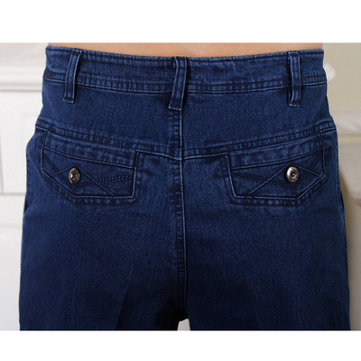 2018 mùa hè phần mỏng eo cao jeans stretch lớn kích thước của nam giới trung niên cha quần lỏng thẳng Cao bồi