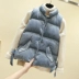 Áo vest nhung cotton vàng nữ ngắn đoạn đông 2018 phiên bản Hàn Quốc mới của áo cổ lọ đứng vest vest xuống vai áo khoác