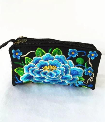 Этническая ретро сумка с петлей на руку из провинции Юньнань, шоппер для отдыха, маленькая сумка клатч, этнический стиль, в цветочек