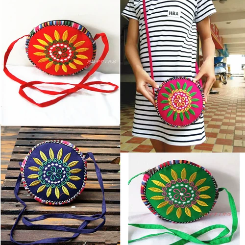 Этническая сумка через плечо из провинции Юньнань, этнический стиль, с вышивкой