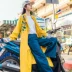 Pre-sale Sulu gối leo núi gió quốc gia thêu 2018 mùa xuân và mùa thu mới phong cách Trung Quốc đứng cổ áo coat dài áo gió phụ nữ Trench Coat