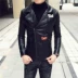 Mùa thu và mùa đông xu hướng mới guy Slim ngắn áo khoác da nam Hàn Quốc thanh niên sinh viên thời trang áo sơ mi