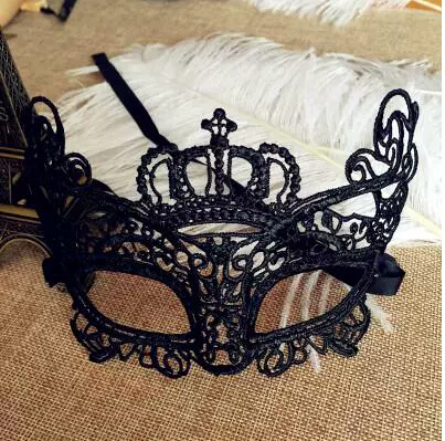 Рождественская маска, сексуальная черная кружевная вуаль для принцессы, выпускной вечер