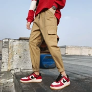 Quần nam phiên bản Hàn Quốc của xu hướng hip hop chân chín quần thủy triều thương hiệu quần giản dị quần harem quần yếm