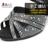 Серебристо-белая обувь, танцующие сандалии, туфли на высоком каблуке, коллекция 2022, мягкая подошва