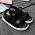 Dép trở lại dép nam Giày dép Velcro cá tính Phiên bản Hàn Quốc của xu hướng dép học sinh dép mềm đế mềm chống thấm nước thể thao - Sandal
