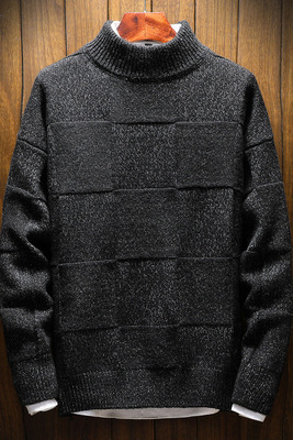 Nam áo len lỏng nửa cao cổ áo Hàn Quốc dài tay áo len xu hướng cá tính áo len nam dày mùa đông áo khoác