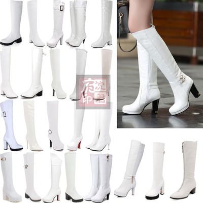 taobao agent White footwear, high boots high heels, cosplay