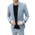 Bộ đồ mùa thu giản dị phù hợp với nam Slim phiên bản Hàn Quốc của xu hướng đẹp trai phù hợp với bộ đồ công sở nhỏ - Suit phù hợp