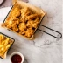 Bộ đồ ăn sáng tạo của Mỹ Khoai tây chiên giỏ giỏ snack khách sạn nhà hàng giỏ snack gà rán với giỏ khoai tây chiên - Đồ ăn tối khay gỗ đựng đồ ăn Đồ ăn tối