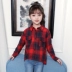 Áo sơ mi nữ 2019 xuân hè thời trang Hàn Quốc kẻ sọc rộng rãi trong chiếc áo thun cotton bé trai dài tay bằng lụa - Áo sơ mi Áo sơ mi