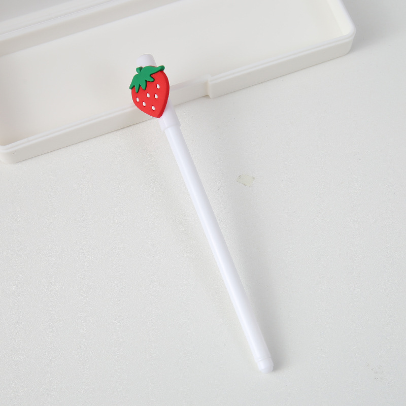 0.5Mm & Strawberryins lovely Cartoon Roller ball pen like a breath of fresh air originality student Water pen write solar system to work in an office Signature pen black