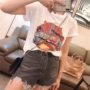 T.T áo thun mỏng đích thực 2018 mùa hè Han Fan của phụ nữ thủy triều phần anime in áo thun 7223 triều - Áo phông áo phông rộng