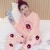 Đồ ngủ nữ mùa đông lông cừu dày san hô Phiên bản Hàn Quốc của dịch vụ nhà flannel dễ thương Các mẫu mùa thu và mùa đông có thể được mặc bên ngoài bộ đồ công chúa bộ khủng long Bên ngoài ăn mặc
