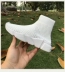 2018 mùa xuân và mùa hè mới đàn hồi bay dệt vớ giày cao để giúp sneakers trọng lượng nhẹ kích thước lớn bình thường trắng triều nam giới và phụ nữ giày giày the thao nữ chính hãng Giày cao gót
