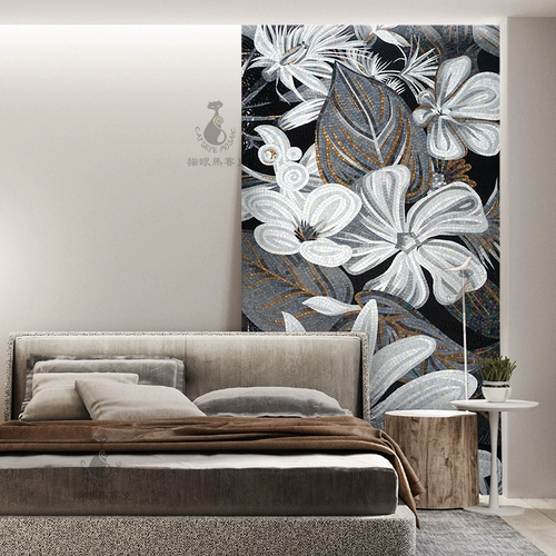 Кошачья глаз лотос стеклянный мозаичный крыльцо квадратный квадрат