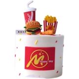 Запеченное торт декоративный орнамент гамбургер Fresh Fries Friess Soft Glue Plug -в мужской и женской радужной сети Rainbow Net Red Plug -In Set