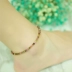 Màu kẹo ngọt Tourmaline Anklet Thời trang nữ Hàn Quốc Đá quý pha lê Chân vòng chân Vòng chân tinh tế vòng đeo chân nữ Vòng chân