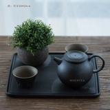 Вэнь Ян | Черный керамический чайный поднос в японском стиле сухой пейзаж керамический горшок внутри маленького чайного стола Хранение воды Простой бытовой сухой пузырь