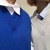 Hàn Quốc phòng thu Hàn Quốc cổ điển đa năng màu áo len dệt kim áo gi lê 18ss cho nam giới và phụ nữ áo vest nam hàn quốc Dệt kim Vest