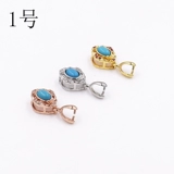 Подвеска, бирюзовая изумрудная застежка из нефрита из воскового агата, серебро 925 пробы