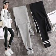 Quần bà bầu xuân hè 2019 mới thời trang quần legging thắt lưng thể thao giản dị bà bầu dạ dày nâng quần quần thủy triều mẹ - Phụ nữ mang thai quần / quần bụng