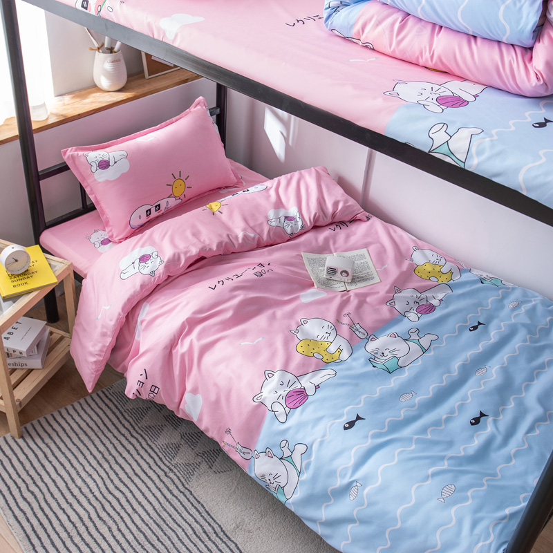 Camel Colorstudent dormitory Cartoon sheet Quilt cover Three piece set 1.2 Make the bed up and down staff dorm Single person Quilt cover 1.5 rice