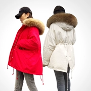 Chống mùa giải phóng mặt bằng Hàn Quốc Dongdaemun dài xuống áo khoác nữ siêu lớn cổ áo lông thú kích thước lớn phiên bản rộng của phụ nữ nhà máy bán hàng trực tiếp