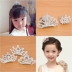 Trẻ em Hàn Quốc phụ kiện tóc đầu đồ trang sức cô gái dễ thương vương miện công chúa cô bé rhinestone vương miện kẹp tóc bé chải tóc