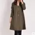 Phiên bản Hàn Quốc của bà bầu mùa thu chất béo MM đầm cotton dài tay bà bầu áo sơ mi dài đoạn rộng váy đáy cỡ lớn đầm bầu giá rẻ Áo thai sản