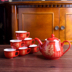 Wedding Jing Tea Cup Tea Set Set Cung cấp Lễ hội cưới cao cấp Cup Cup Hi Cup Trung Quốc Phong cách Red Tea Khay ấm trà - Trà sứ bộ ấm chén uống trà cao cấp Trà sứ