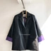 ACSENSE Áo khoác da Hàn Quốc phù hợp với áo khoác nữ dáng dài oversize rộng rãi sang trọng gió 2018 mới Business Suit